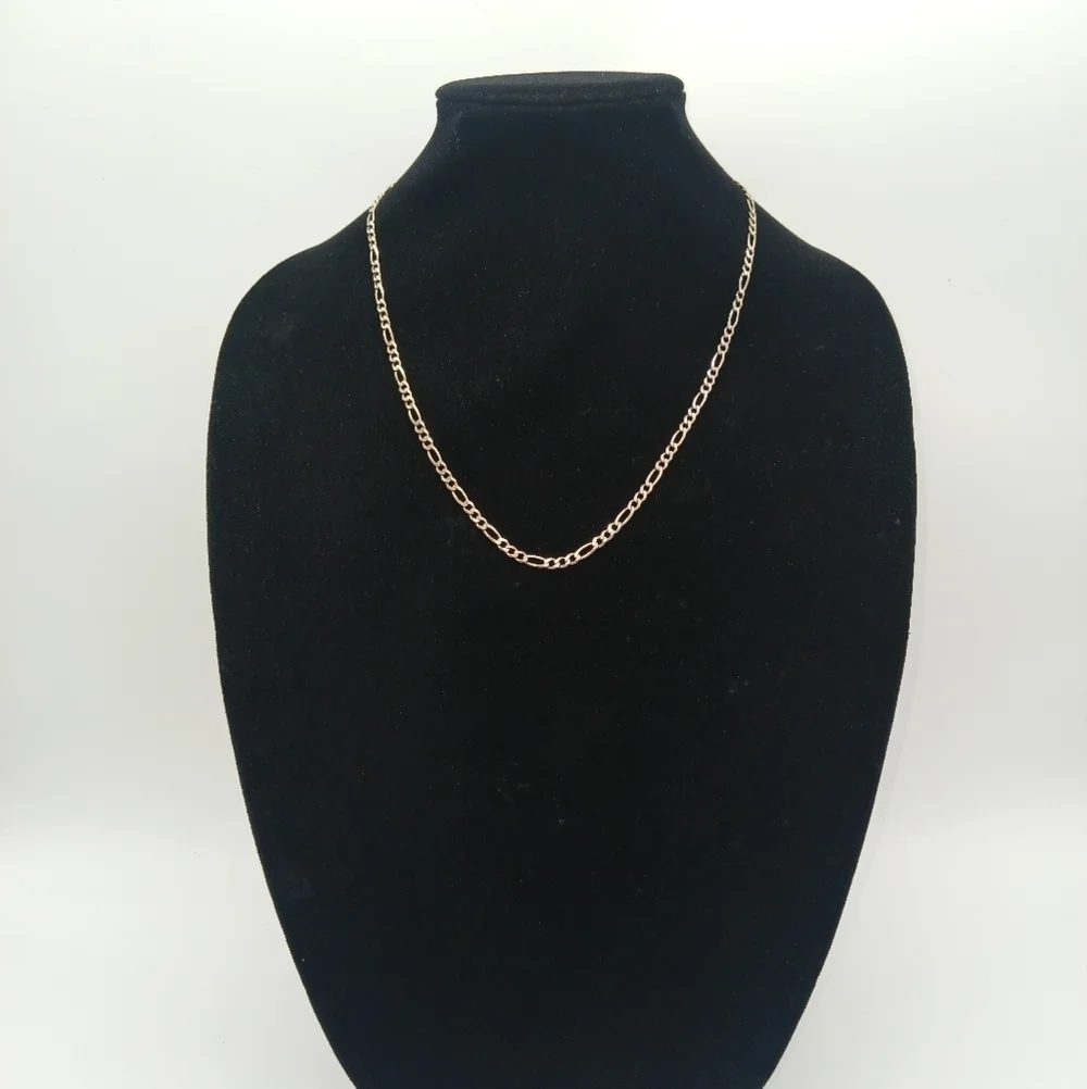 Sterling Silver Figaro Necklace 11" 3.9mm 11.79 grams - Picture 2 of 3